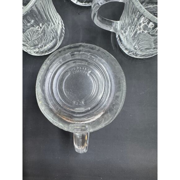 Vintage Arcoroc France Canterbury Crocus Set of 4 Glass Coffee Tea Mugs Cups oz. - Picture 2 of 4